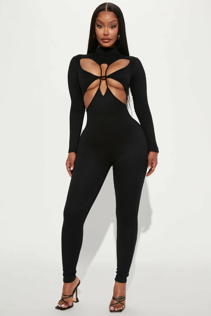 Fashion Nova Always Distracted Jumpsuit - Black