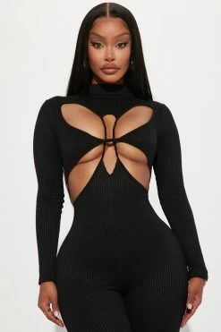 Fashion Nova Always Distracted Jumpsuit - Black