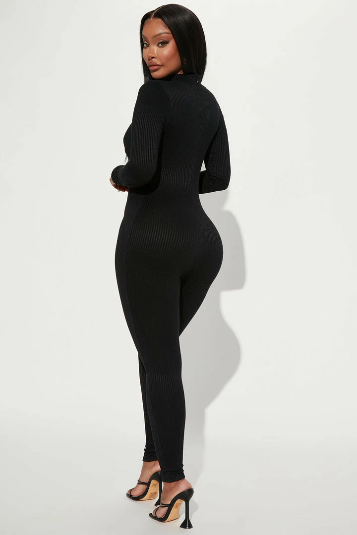 Fashion Nova Always Distracted Jumpsuit - Black