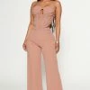 Fashion Nova Charity Corset Jumpsuit - Taupe Jumpsuits