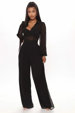 Fashion Nova Like Me Better Jumpsuit - Black