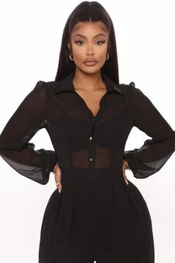 Fashion Nova Like Me Better Jumpsuit - Black