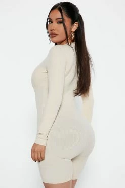 Fashion Nova Rompers Addison Snatched Romper - Cream