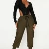Fashion Nova Next Level Long Sleeve Mesh Jumpsuit - Black/Green Jumpsuits