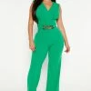 Fashion Nova Esmeralda Chain Jumpsuit - Kelly Green
