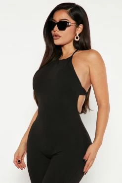 Fashion Nova Tied Together Jumpsuit - Black