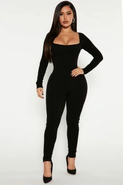 Fashion Nova Jumpsuits Avani Snatched Jumpsuit - Black