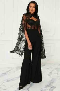 Fashion Nova Officially All Yours Lace Jumpsuit - Black