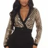 Fashion Nova Jumpsuits Bit Of Class Sequin Jumpsuit - Black