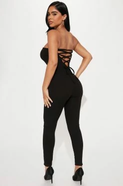 Fashion Nova Miss Independent Ribbed Jumpsuit - Black Jumpsuits