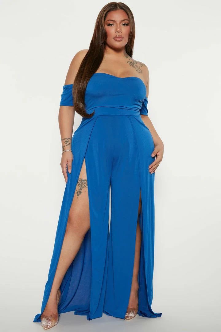 Fashion Nova Jordan High Slit Jumpsuit - Royal