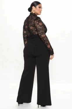 Fashion Nova Lillian Lace Jumpsuit - Black Jumpsuits