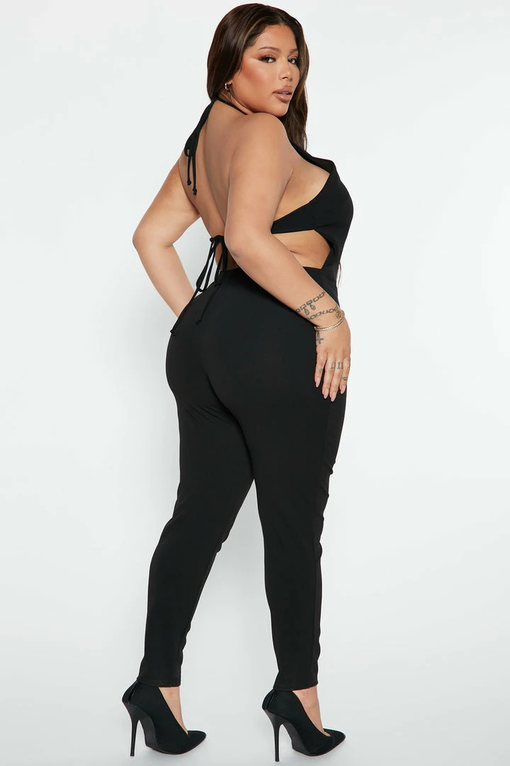 Fashion Nova Tied Together Jumpsuit - Black