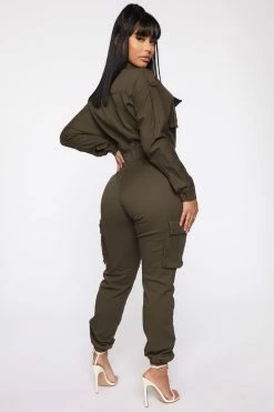 Fashion Nova Not Worried About That Cargo Jumpsuit - Olive Jumpsuits