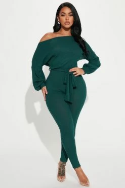 Fashion Nova Jumpsuits Chill Day Cozy Jumpsuit - Hunter