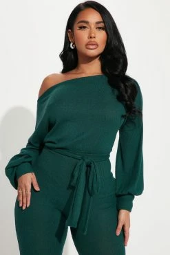 Fashion Nova Jumpsuits Chill Day Cozy Jumpsuit - Hunter