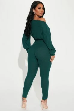 Fashion Nova Jumpsuits Chill Day Cozy Jumpsuit - Hunter
