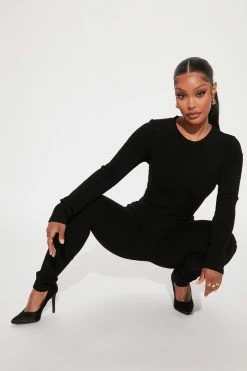 Fashion Nova Keaton Snatched Jumpsuit - Black Jumpsuits