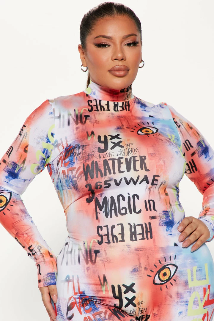 Fashion Nova Conversation Starter Printed Jumpsuit - Orange/combo