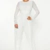 Fashion Nova Better Make Sure Mesh Jumpsuit - White