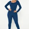 Fashion Nova Jumpsuits Serena Seamless Jumpsuit - Navy