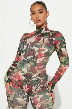 Fashion Nova Keep It Street Camo Jumpsuit - Camouflage