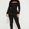 Fashion Nova Fifth Avenue Sequin Jumpsuit - Black