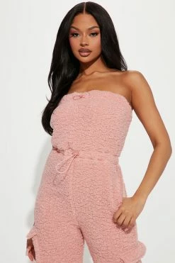 Fashion Nova Jumpsuits Cuddle Me Jumpsuit - Mauve