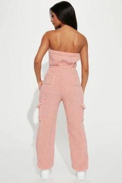 Fashion Nova Jumpsuits Cuddle Me Jumpsuit - Mauve