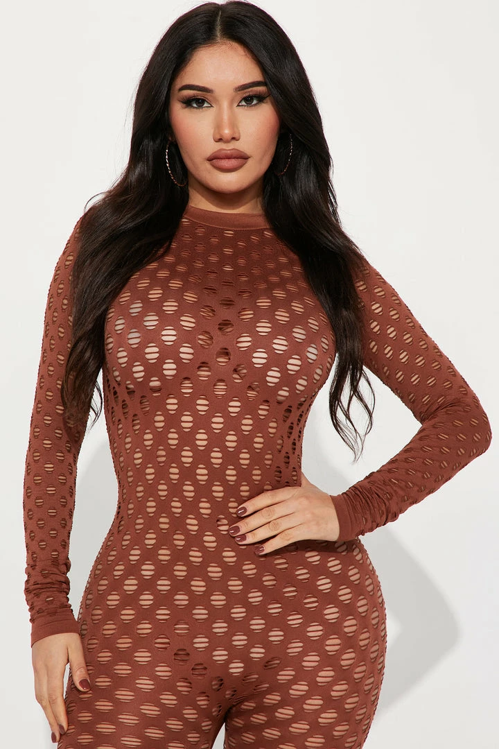 Fashion Nova Veronica Seamless Jumpsuit - Brown Jumpsuits