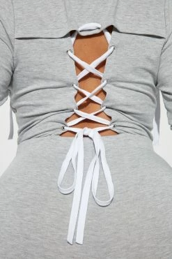 Fashion Nova Chill Day Long Sleeve Jumpsuit - Heather Grey