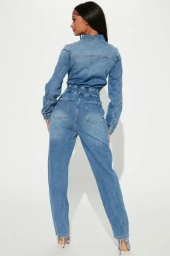 Fashion Nova Denim Dreamers Jumpsuit - Medium Wash