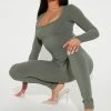 Fashion Nova Jumpsuits Hailey Snatched Jumpsuit - Olive 2