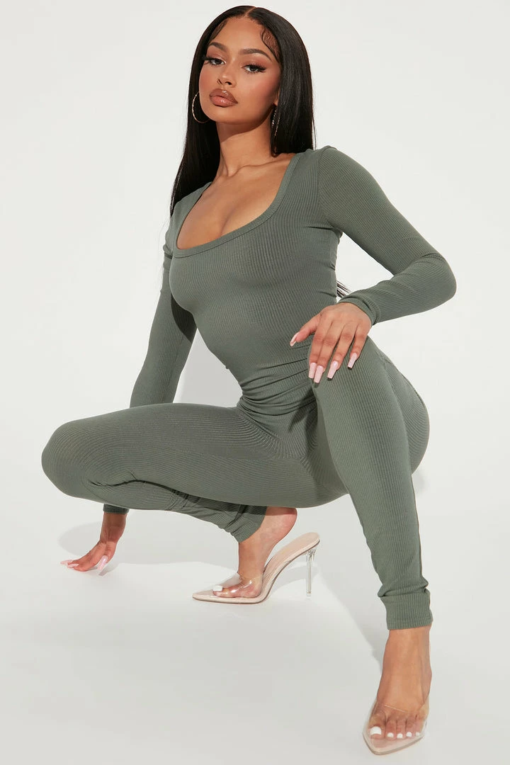 Fashion Nova Jumpsuits Hailey Snatched Jumpsuit - Olive 2