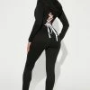 Fashion Nova Jumpsuits Chill Day Long Sleeve Jumpsuit - Black