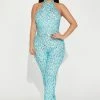 Fashion Nova For The Night Sequin Jumpsuit - Aqua Jumpsuits