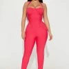 Fashion Nova Jumpsuits Addison Halter Jumpsuit - Fuchsia