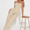 Fashion Nova Charmaine Cargo Jumpsuit - Taupe
