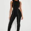 Fashion Nova On My Level Ruched Jumpsuit - Black Jumpsuits
