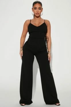 Fashion Nova Jumpsuits Classiest Night Jumpsuit - Black