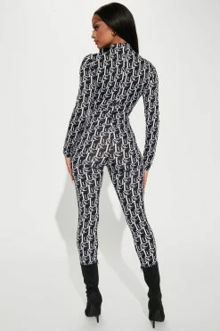 Fashion Nova Luxe For You Jumpsuit - Black/White