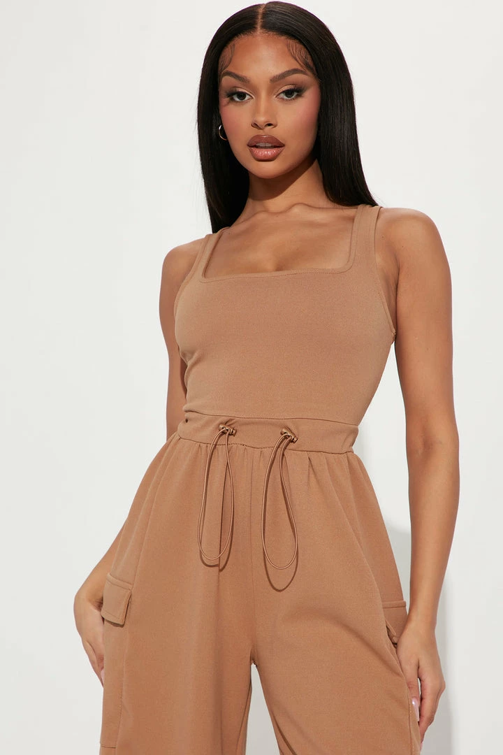 Fashion Nova Willow Cargo Jumpsuit - Mocha Jumpsuits
