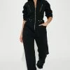 Fashion Nova Edgy And Chic Denim Jumpsuit - Black