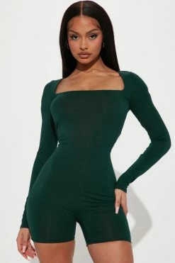 Fashion Nova Do It Better Doubled Romper - Hunter