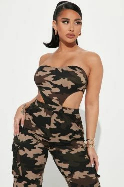 Fashion Nova Jumpsuits Hide And Seek Camo Jumpsuit - Camouflage