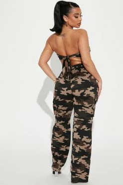 Fashion Nova Jumpsuits Hide And Seek Camo Jumpsuit - Camouflage