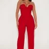 Fashion Nova Issabella Jumpsuit - Red