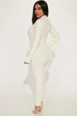Fashion Nova Gia Jumpsuit - Cream Jumpsuits