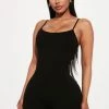 Fashion Nova Rompers Nova Season Shortie Snatched Romper - Black