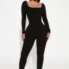 Fashion Nova Hailey Snatched Jumpsuit - Black